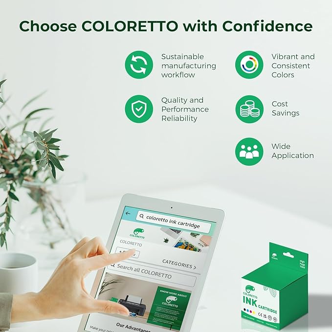 COLORETTO 61XL Ink Cartridges Replacement for HP Ink 61 for HP 61 Ink Cartridges Combo Pack, 61 XL for Envy 4500 5530 4501 4502 5535 Officejet 4630 4635 Deskjet 1000 1010 2540 (Black/Color, 2 Pack)-DeskLoop Office