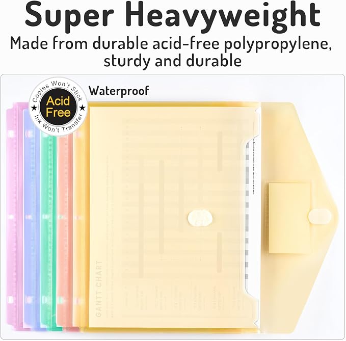 Forvencer Binder Pocket, 10 Pack Super Heavyweight Plastic Folders - Image 4