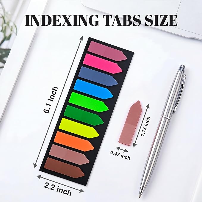 Ericter Arrow Sticky Tabs 1200PCS Writable Repositionable Translucent PET Page - Image 2