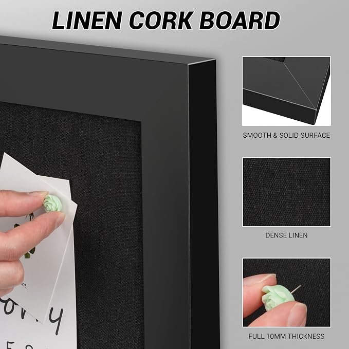 Black Cork Board Bulletin Board - Image 5