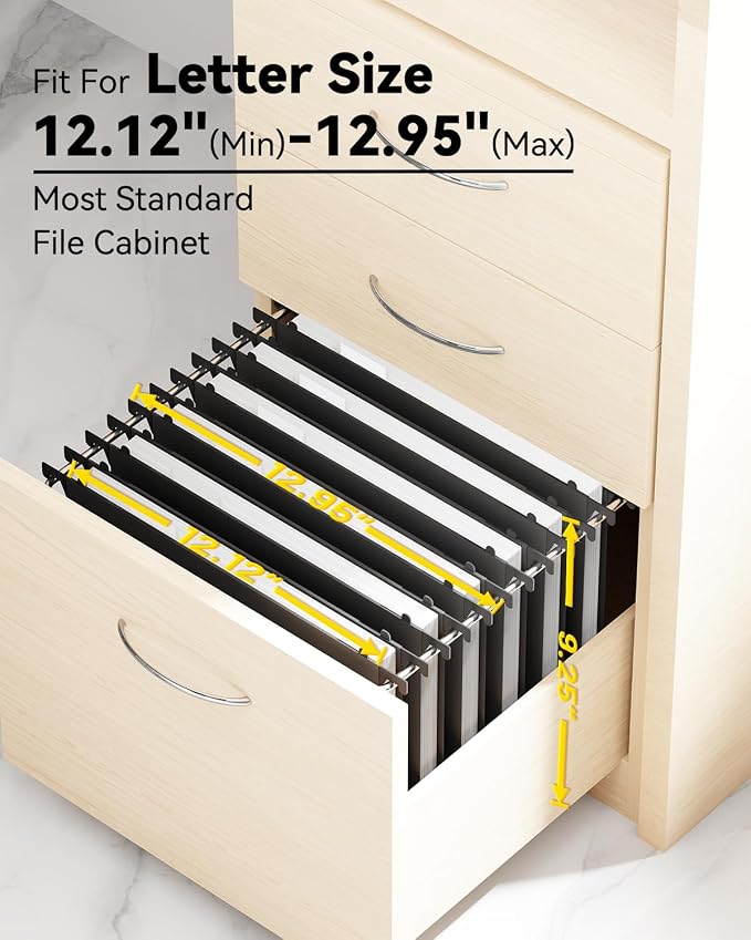 Ansook Plastic Hanging File Folders, 12 Pack Extra Capacity Letter Size File - Image 2