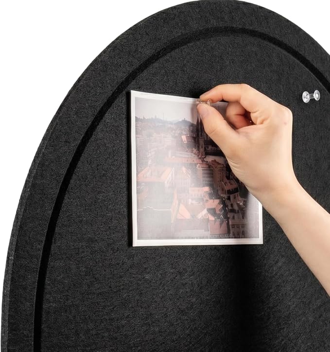 Arched Felt Bulletin Board, Sized 36" x 24" Cork Board Alternative Grooved Edge - Image 5