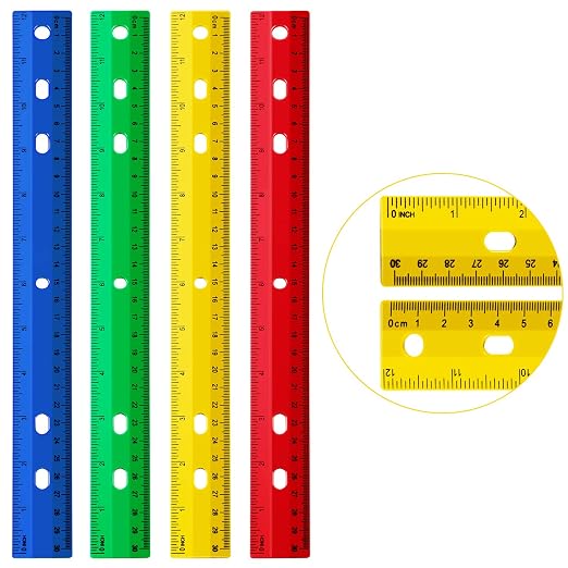 Chuangdi 20 Pieces 12 Inch Rulers Bulk Plastic Colorful Rulers - Image 2