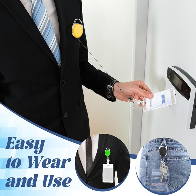 Laumoi 60 Pack Heavy Duty Retractable Badge Holder Reel - Image 4