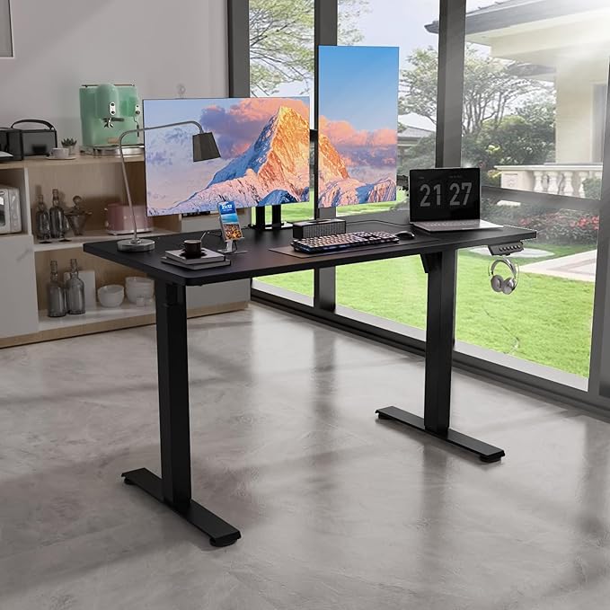 48 * 24 Electric Standing Desk, Adjustable Height Sit Stand Up Desk, Motorized Home Office Computer Gaming Workstation Desk-DeskLoop Office
