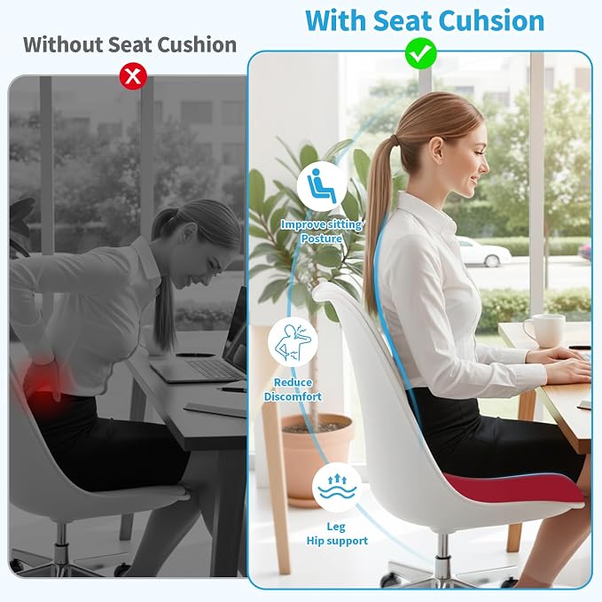 TranquilRelax Large Seat Cushion, Memory Foam Cushion - Image 6