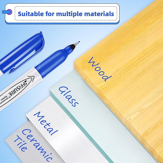 Blue Ultra Fine Point Permanent Markers, 18 Pack, 0.4 mm, Precision Extra Fine - Image 2