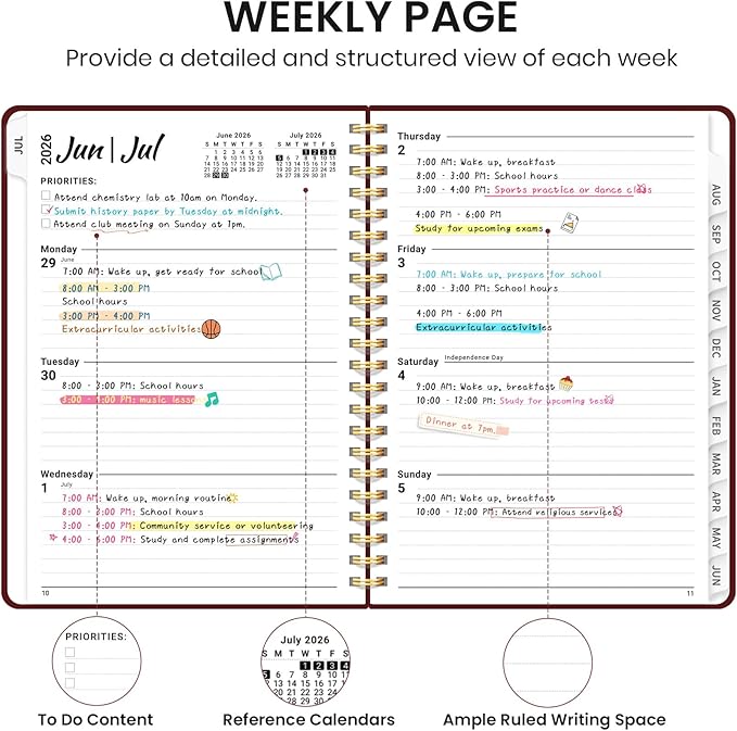 Planner 2026-2027 for Women & Men, Academic Monthly and Weekly Calendar Planner - Image 3
