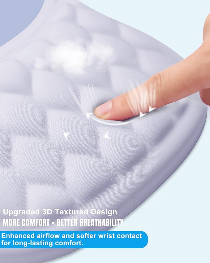 Ergonomic Mouse Pad with Wrist Rest, Slope Design Memory Foam Support, Smooth - Image 3