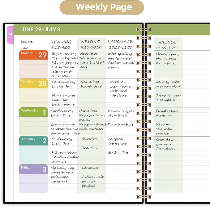 SKYDUE Teacher Planner 2026-2027 Academic Year, 8.5" x 11" Teacher Lesson - Image 5