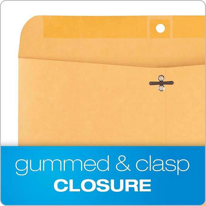 Quality Park 9 x 12 Clasp Envelopes, Deeply Gummed Flaps - Image 3