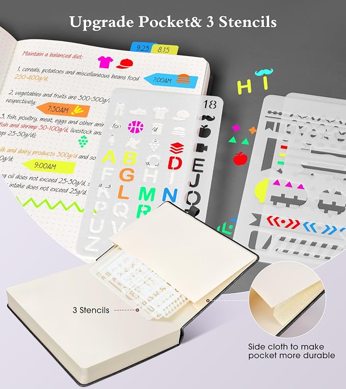 Ansopu Dotted Journal Notebook, 360 Numbered Pages Bullet Dot Grid Journals - Image 4