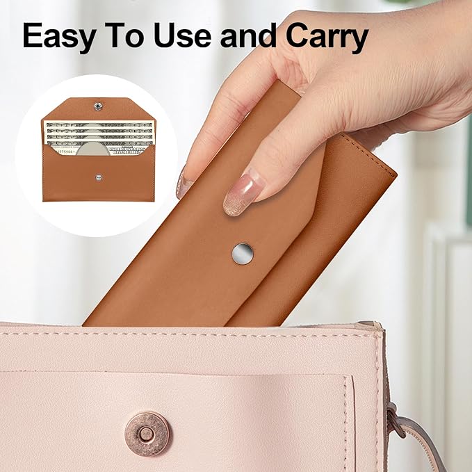 Pu Leather Cash Envelope Wallet - Image 5
