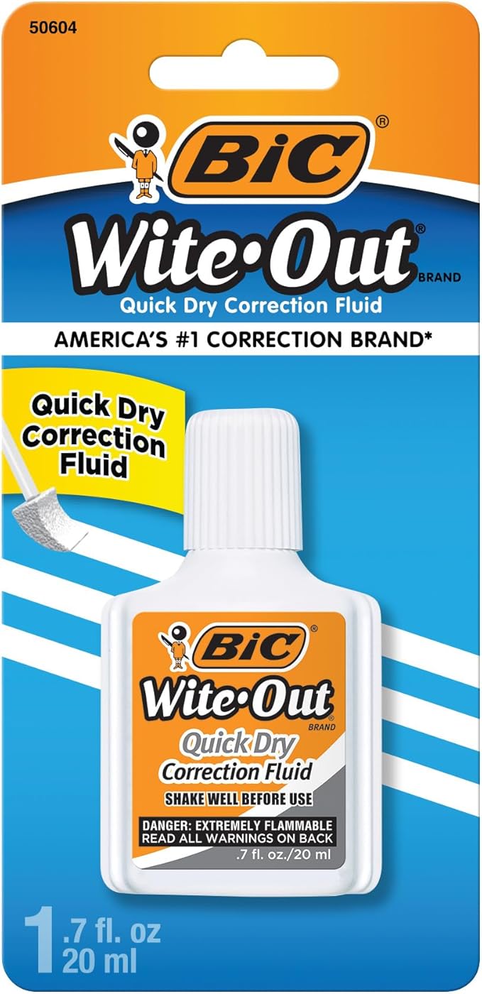 BIC Wite-Out Quick Dry Correction Fluid, Goes on Easy by BIC