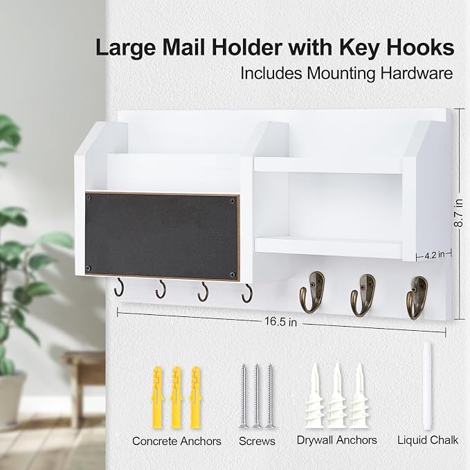 Lwenki Mail and Key Holder – Wall Mount Key Hanger - Image 6