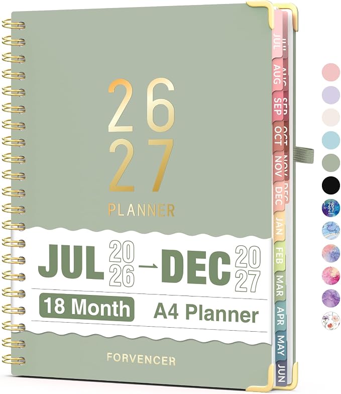 Jul 2026 - Dec 2027 Planner, Forvencer 18 Month Academic Planner 2026-2027 by Forvencer