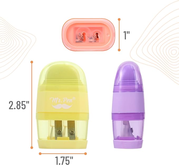 Mr. Pen- Pencil Sharpener & Eraser, 4 Pack | 2-in-1 Manual Sharpeners - Image 3