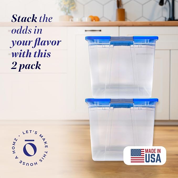 HOMZ 2-Pack Secure Latch, 64 Quart, and Office Organization - Image 2