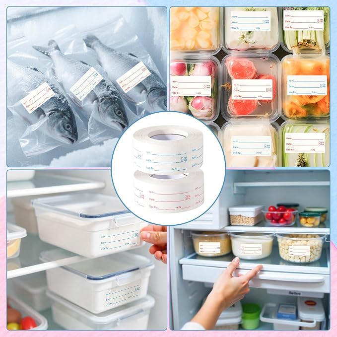 8 Rolls 4000 Pieces Removable Food Labels | 1 x 2 Inch Date Stickers - Image 6