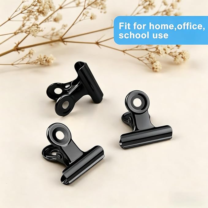 60 Pcs Metal Bulldog Clips, Mini Metal Hinge Clip Tiny Bull Binder Paper Clamp - Image 7