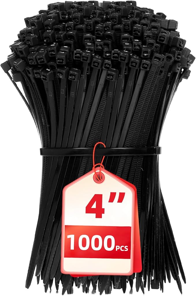 Zip Ties 4 inch, 1000 Pack Small Zip Ties, Self-Locking Nylon Cable Ties by HAVEMETD