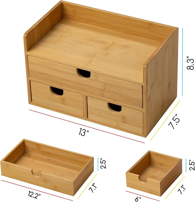 MEEDEN Bamboo Desk Organizer - Image 3