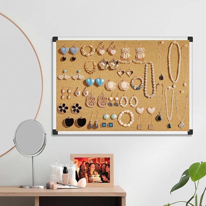 XBoard 24 x 18 Inch Wall-Mounted Office Cork Board, Notice Bulletin Board - Image 2
