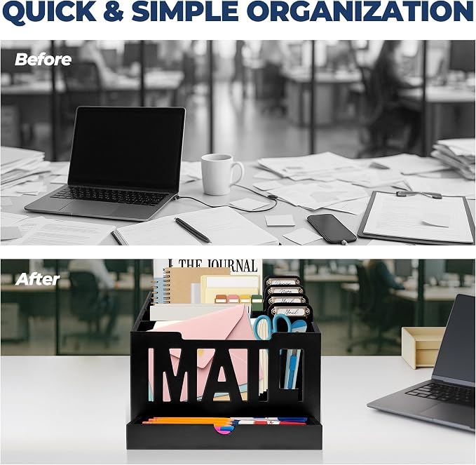 Mail Organizer Countertop, Desktop Mail Sorter - Image 4