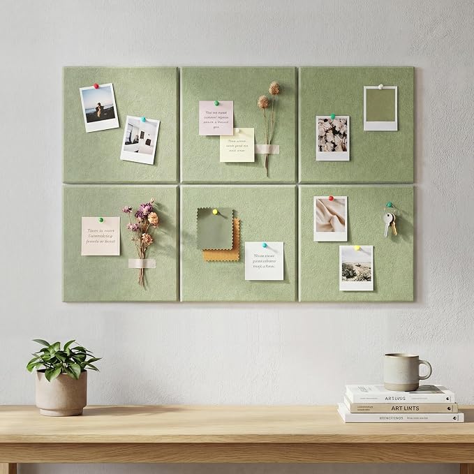 Thboxes Large Cork Board 28" x 19", 6 Pack Felt Wall Tiles - Image 6