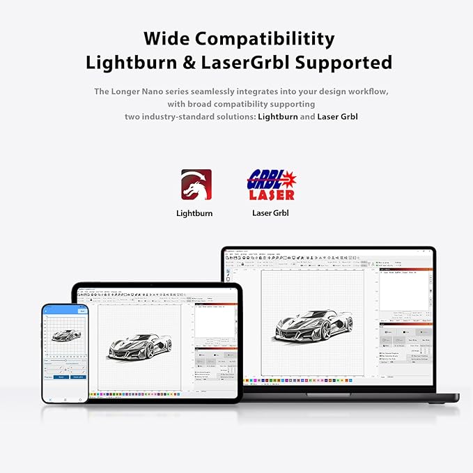 Longer Nano Portable 6W Laser Engraver, 6000mW Output Laser Cutter Machine, DIY Engraver Tool for Wood, Acrylic, Leather, Cloth, Metal, Ceramics,5000mm/s High-Speed-DeskLoop Office