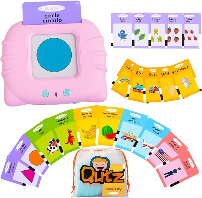 QuTZ ABC Learning Flash Cards for Toddlers 2-4 Bilingual Spanish English by Qutz-AFunLand