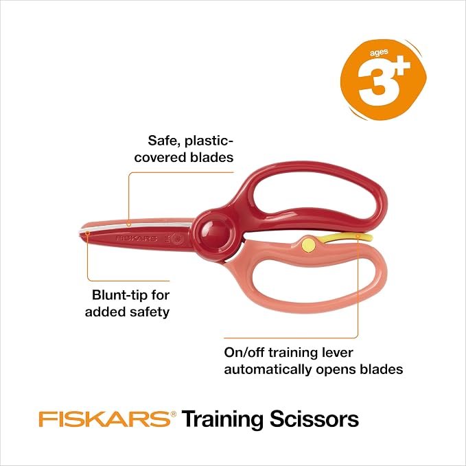Fiskars Training Scissors for Preschoolers Ages 3+, Small Kids Safety Scissors - Image 3