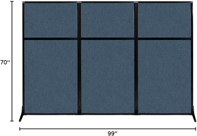 Versare Workstation Partition | Portable Wall Divider | Modern Office Cubicle | Free Standing Privacy Screen | Flexible Work Space | 99" x 70" Caribbean Fabric Panels-DeskLoop Office