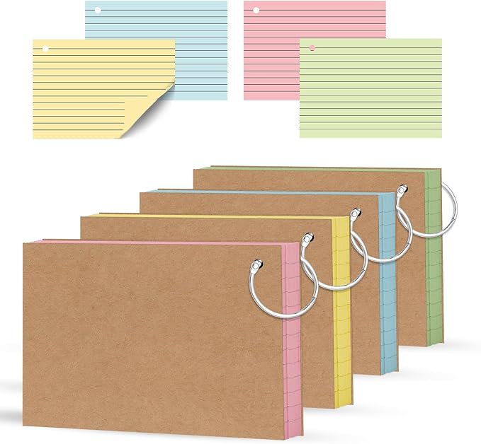 200 Count Colored Index Cards 3x5 Inch，Flashcards by Unknown