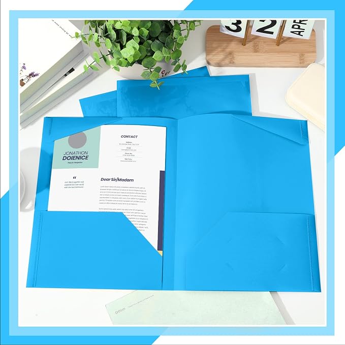 Henoyso 36 Pack Lake Blue Plastic Folders - Image 6