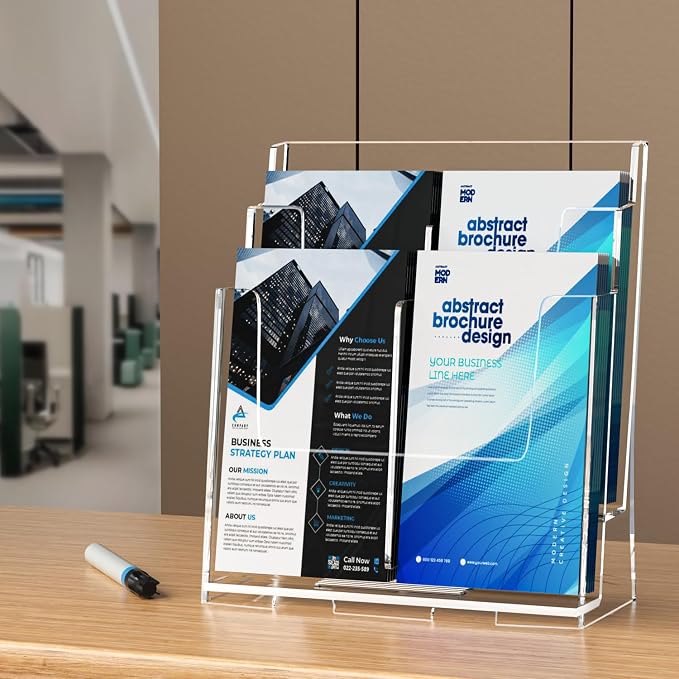 FUCDTEFC Acrylic Brochure Holder 8.5x11 & 4 x9 Inches, Pamphlet Flyer Holder - Image 7