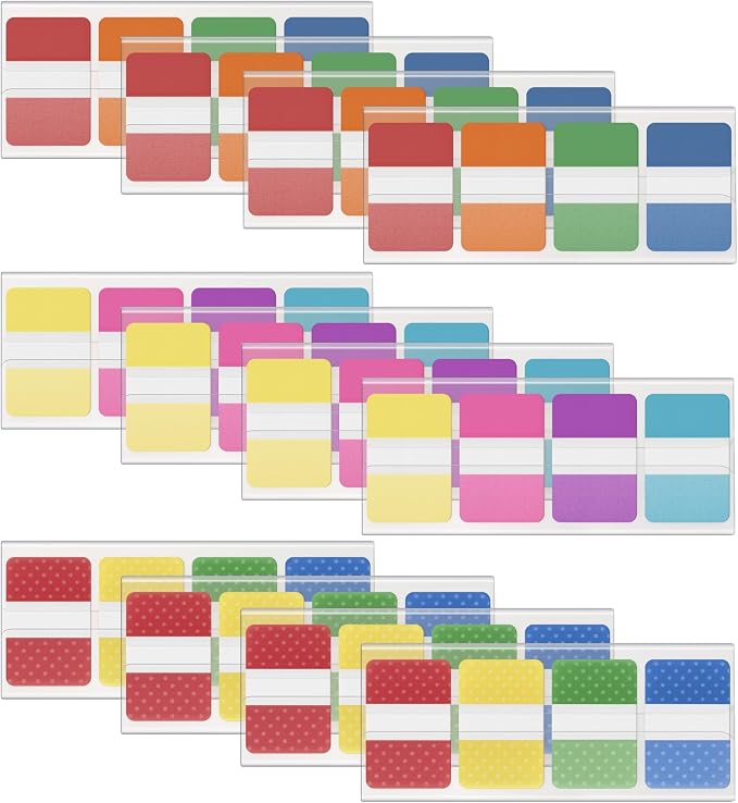 KICNIC Sticky Index Tabs 960 Pcs, 1 inch Divider Tabs Stick On, Page Marker by KICNIC