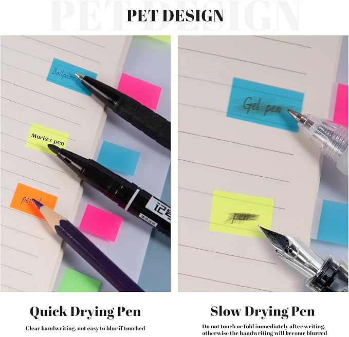 Golcellia 540 Pieces Transparent Sticky Notes Page Markers Book Tabs Sticky - Image 3