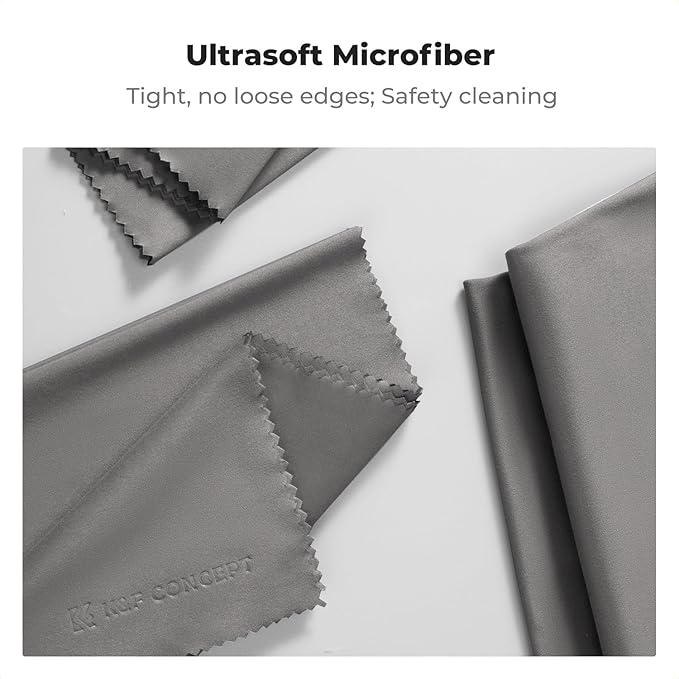 4 Pack 16''x16'' Extra Large Microfiber Cleaning Cloths, K&F Concept Oversized Microfiber Cloths for TV Screen, Electronics, Laptops, Telescope, Computers, Eyeglasses, Gray-DeskLoop Office