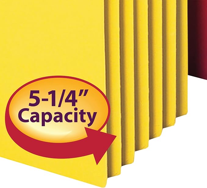 Smead File Pocket, Straight-Cut Tab, 5-1/4" Expansion, Letter Size, 5 per Pack - Image 5