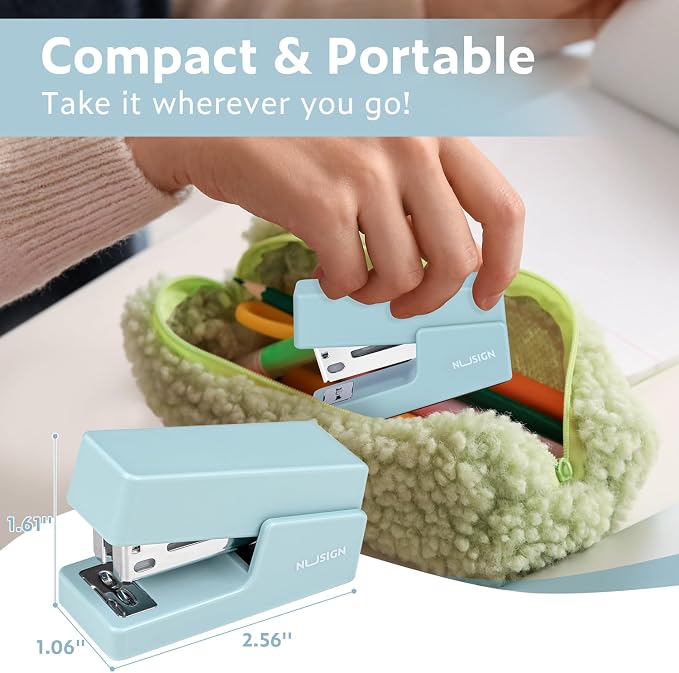 NUSIGN Mini Stapler with 830 Staples, Small Cute Desk Staplers, 25 Sheet - Image 7