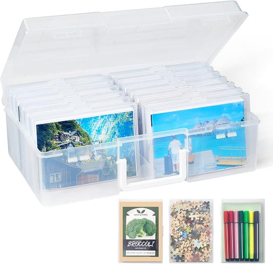 Lifewit 4x6 Photo Storage Box, Plastic Craft Storage Box by Lifewit