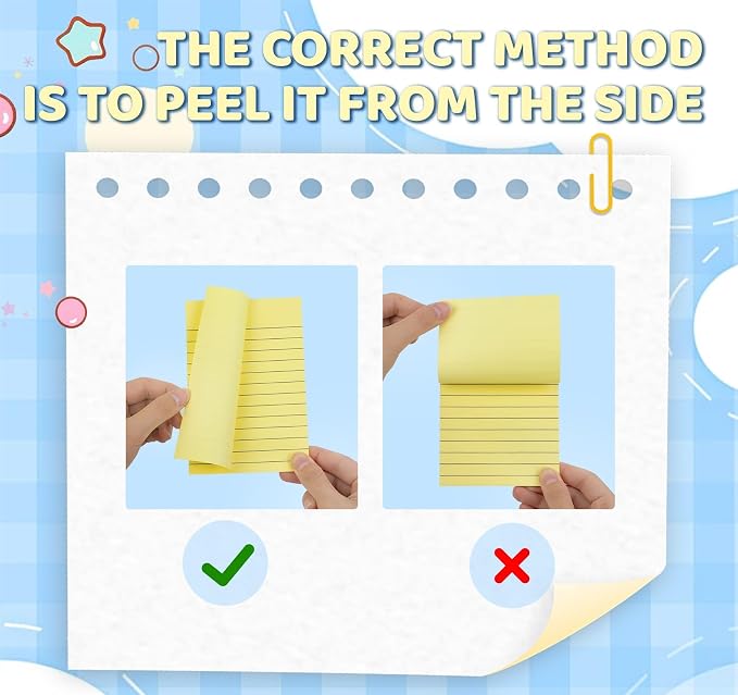 8 Pads Lined Sticky Notes 4x6 inch Giant Wall Post, 400 Sheet Light Yellow - Image 6