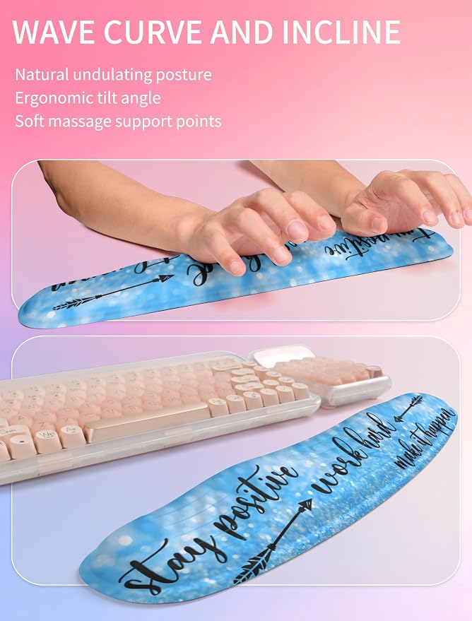 Hokafenle 2in1 Combination, Wave Keyboard Wrist Rest and Ergonomic Curvature - Image 2