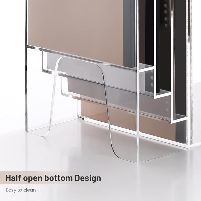 YUXUN Vertical Triple File Folder Holder Organizer, Acrylic File Organizer - Image 3