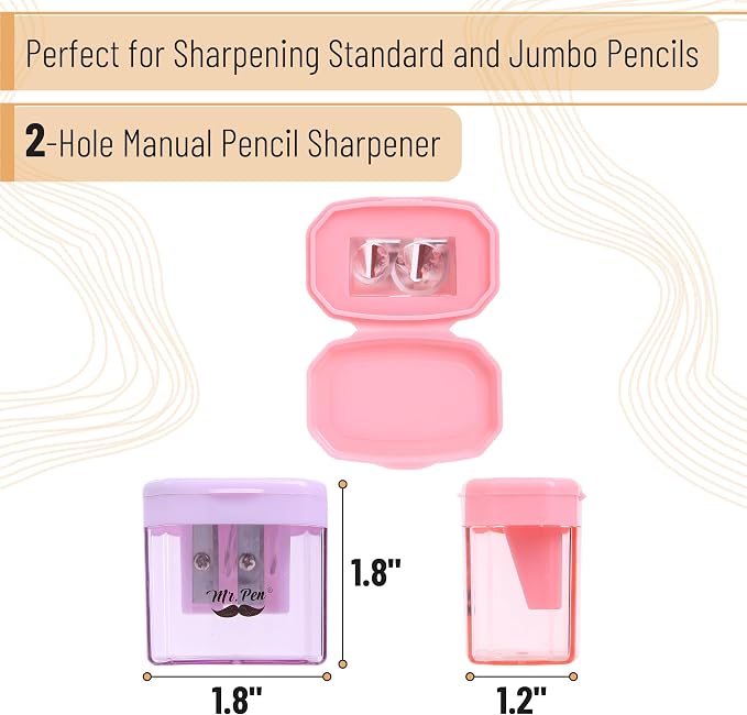 Mr. Pen- Manual Pencil Sharpener, 6 Pack, Dual Holes | Compatible - Image 3