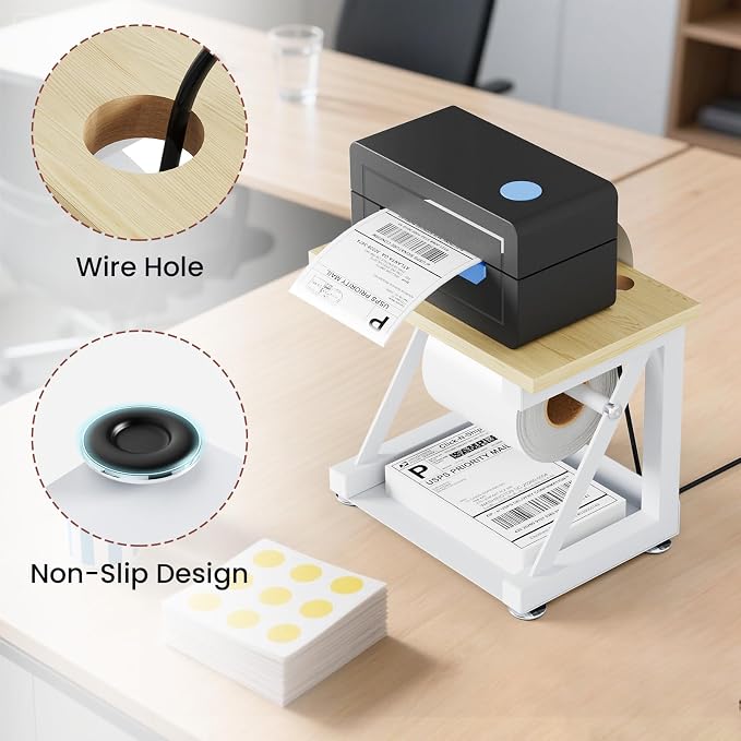 Label Holder for Rolls and Fan-fold Labels, Heavy Duty Metal Thermal Label - Image 3