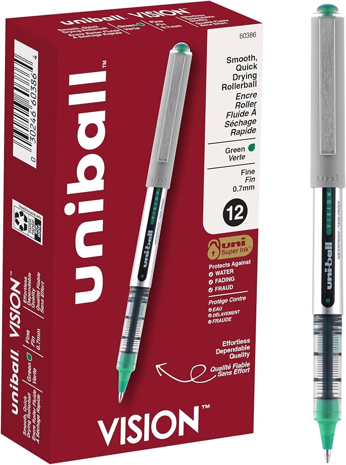 Uniball Vision Rollerball Pens, Smooth Writing Pens, School & Office Supplies by uni-ball