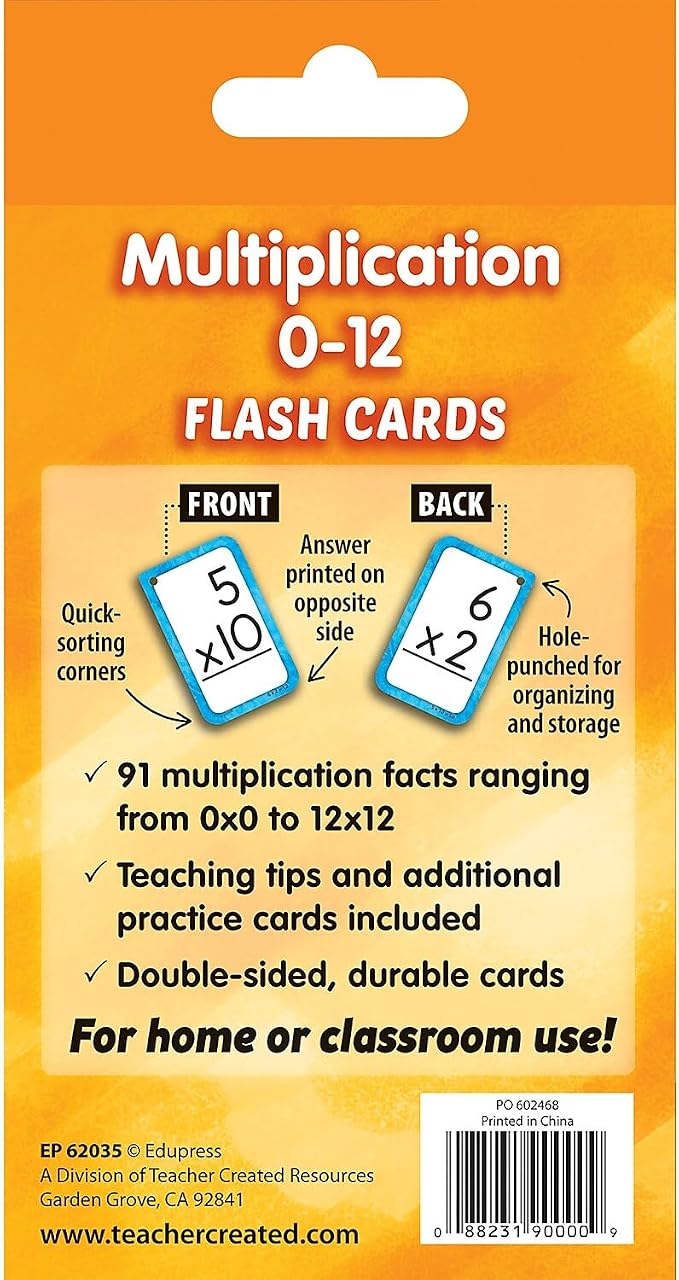 Teacher Created Resources Multiplication 0–12 Flash Cards - Image 4