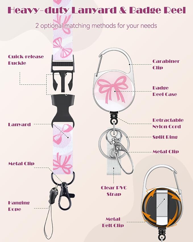 Uniclife Fashionable Sliding Badge Holder Bowknot Pattern - Image 5